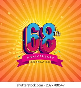 68th Anniversary Celebration With Fireworks And Celebration background.
