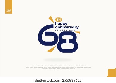 68th anniversary celebration icon logotype