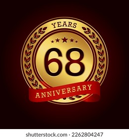 68. Jubiläum feiern Logo Design. Vektorgrafik-EPS10