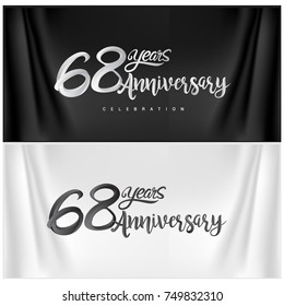 68th Anniversary Celebration Logotype. Happy Anniversary Calligraphy. Vector Illustration.