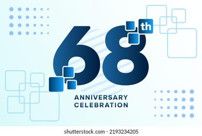 68th Anniversary celebration logotype. Anniversary celebration template design, Vector illustrations.