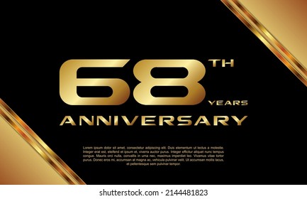 68th Anniversary logotype. Anniversary celebration template design for booklet, leaflet, magazine, brochure poster, banner, web, invitation or greeting card. Vector illustrations.