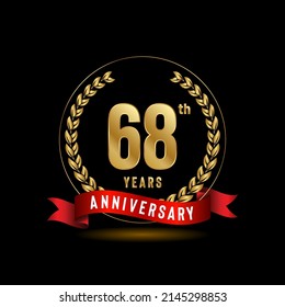 68th Anniversary Logotype Anniversary Celebration Template Stock Vector ...