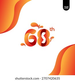 68th Anniversary logotype design, Twist Ribbons Logo