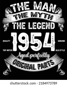 68th Birthday Vintage Legends Born In 1954 68 Years Old Retro Birthday Ideas