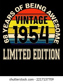 68th Birthday Vintage Legends Born In August 1954 68 Years Old Retro Birthday Ideas for Men Women