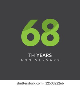 68th Year Anniversary Vector Template Design Illustration.