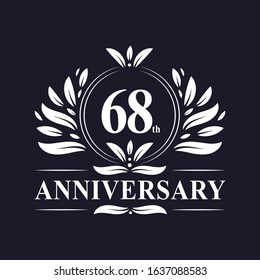 68th years Anniversary logo, luxurious 68th Anniversary design celebration.