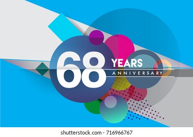 68th Years Anniversary Logo Vector Design Stock Vector (Royalty Free ...