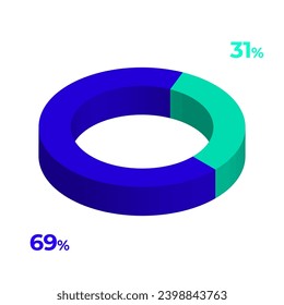 69 31 3d donut pie chart illustration eps vector
