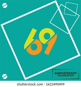 69 anniversary celebration vector concept template design illustration