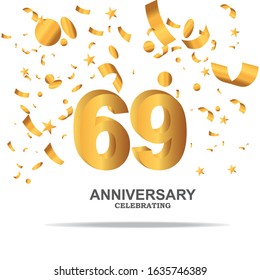 69 anniversary celebration vector concept template design illustration