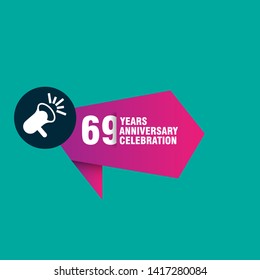 69 anniversary - minimalist design. 69th jubilee greeting card.