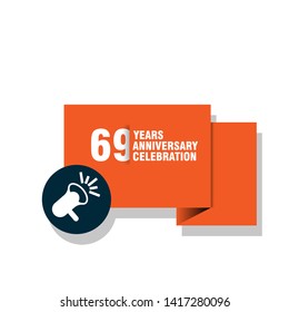 69 anniversary - minimalist design. 69th jubilee greeting card.