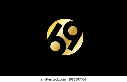 69 Círculo Oro Número de espacio negativo