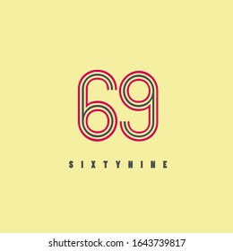 69 digit letter abstract design logo linear elegant design 
