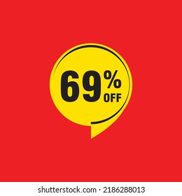 69 discount, Sales Vector badges for Labels, , Stickers, Banners, Tags, Web Stickers, New offer. Discount origami sign banner