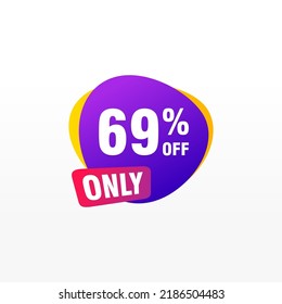 69 discount, Sales Vector badges for Labels, , Stickers, Banners, Tags, Web Stickers, New offer. Discount origami sign banner