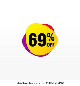69 discount, Sales Vector badges for Labels, , Stickers, Banners, Tags, Web Stickers, New offer. Discount origami sign banner