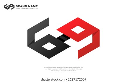 69 Glasses Logo. modern logo combining the numbers 6 and 9 with an abstract glasses or lens shape. Suitable for creative, innovative, or eyewear-related businesses. Bold and memorable design.