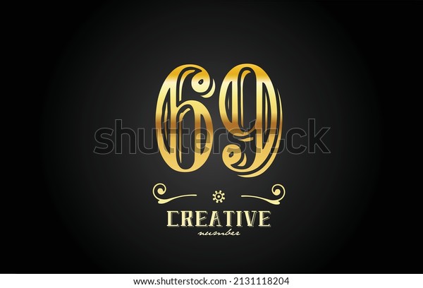 69 gold number logo icon design. Creative\
template for business and\
company