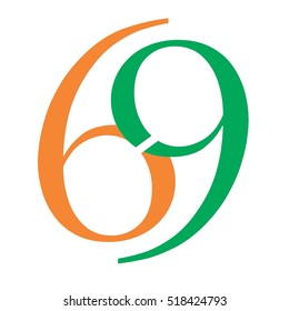 69 letter vector logo
