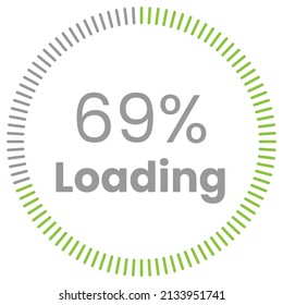 69% Loading. 69% circle diagrams Infographics vector, 69 Percentage ready to use for web design ux-ui