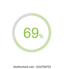 69% Loading. 69% circle diagrams Infographics vector, 69 Percentage ready to use for web design ux-ui.