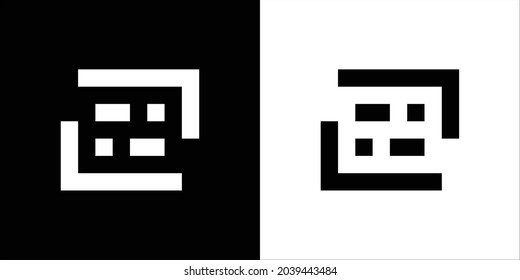 69 Logotipos en blanco y negro. Logo del espacio negativo. Diseño del logotipo Monograma 69.