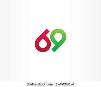 icono de diseño de logotipo de 69 números