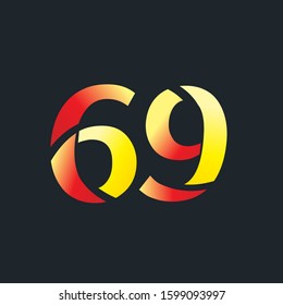 69 number logo gradient style letter design