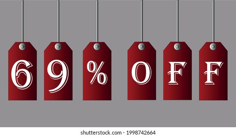 69% de descuento en cupones rojos para ofertas especiales de descuento.