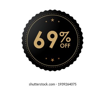 69% OFF Sticker, 69 percent discount Special Offer Price Label