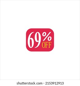 69 ofrecer etiqueta descuento de etiqueta icono vectorial marca en fondo blanco