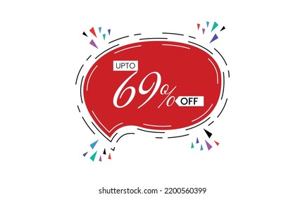 69 percent sale promotion vector, abstract 69 percent off typography