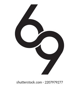 69 sixty nine infinity design concept logo vector.