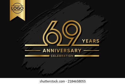 69 year anniversary celebration design template. vector template illustration