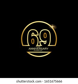 69 Year Anniversary celebration Vector Template Design Illustration