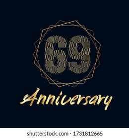 69 year anniversary celebration, vector design for celebrations, invitation cards and greeting cards