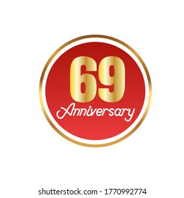69 year anniversary celebration, vector design for celebrations, invitation cards and greeting cards