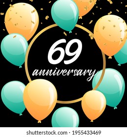 69 year anniversary celebration, vector design for celebrations, invitation cards and greeting cards