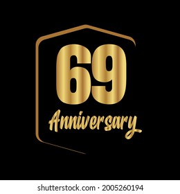 69 year anniversary celebration, vector design for celebrations, invitation cards and greeting cards