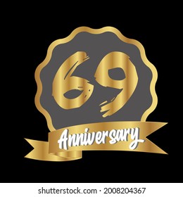 69 year anniversary celebration, vector design for celebrations, invitation cards and greeting cards
