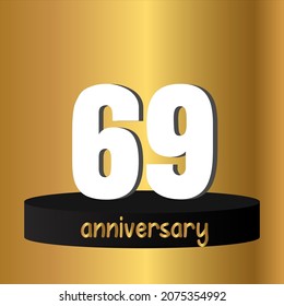 69 year anniversary celebration, vector design for celebrations, invitation cards and greeting cards