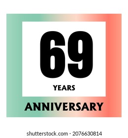 69 year anniversary celebration, vector design for celebrations, invitation cards and greeting cards