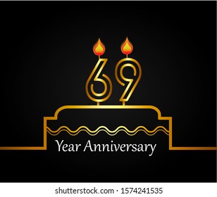 69 year anniversary design template