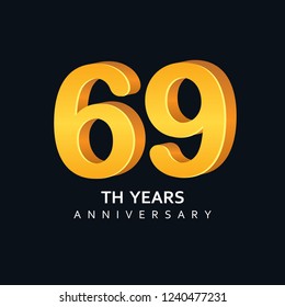 69 Year Anniversary Vector Template Design Illustration.