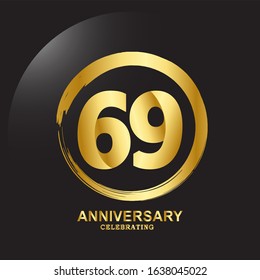 69 Year Anniversary Vector Template Design Illustration