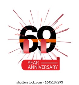 69 Year Anniversary Vector Template Design Illustration