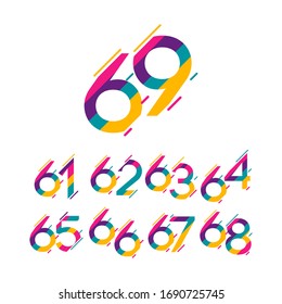 Ilustración de diseño de plantillas vectoriales de celebración de 69 años